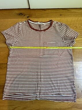 REI Striped Short Sleeve Pocket Tee - Rust & White